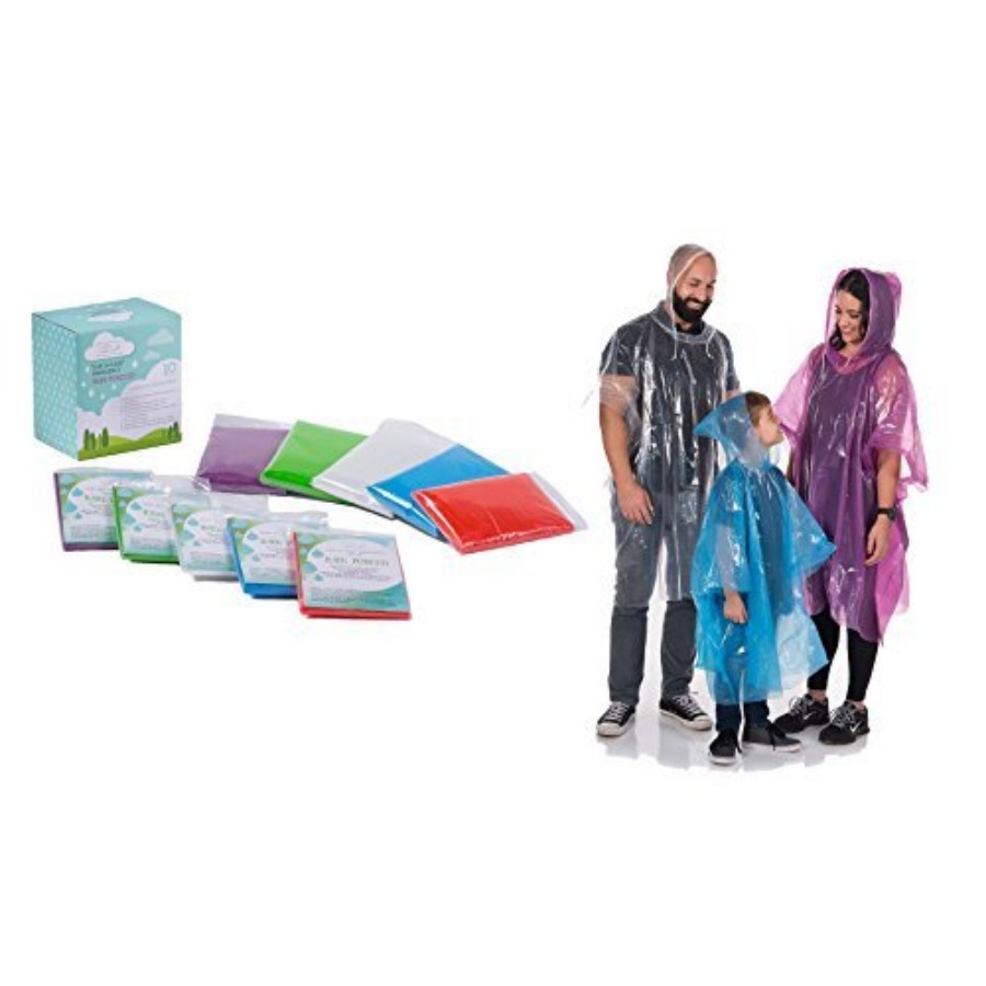 Emergency Poncho Rain - Emergency Disposable Poncho Family Pack Thick
