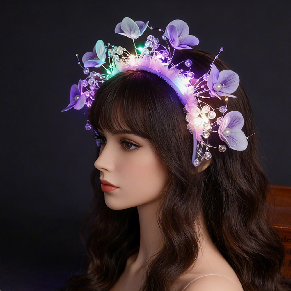 Sos Light Strobe - Glowing Flower Butterfly Headband LED Light