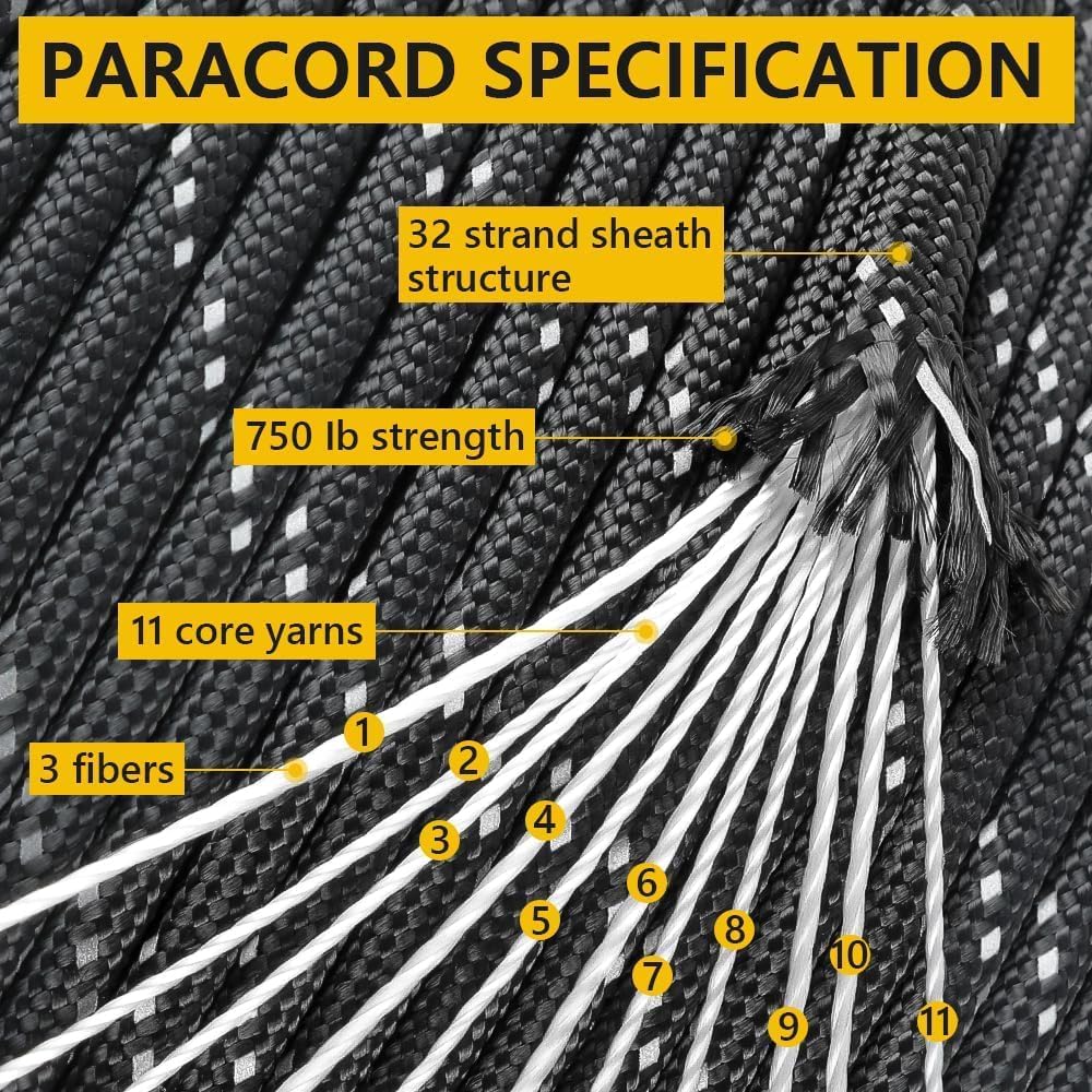 750lb Reflective Paracord Rope – Para Cord 1000Ft Bewertung und Preis