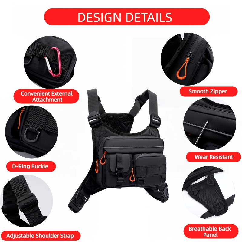 Men's Tactical Chest Bag, Runn – Fishing Kit Compact Bewertung und Preis