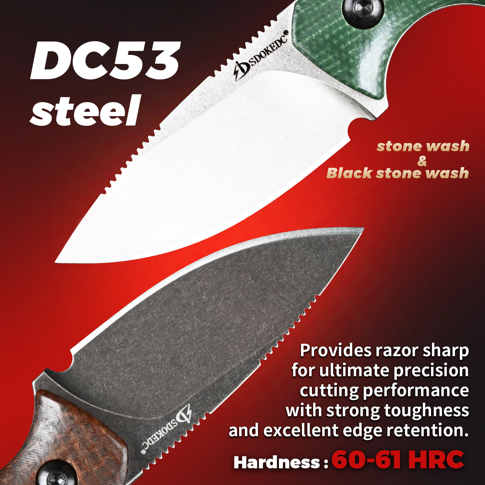 Premium SDOKEDC DC53 Steel EDC – Bushcraft Knife Fixed Bewertung und Preis