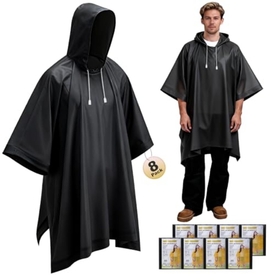 8 Pack Hooded Rain Ponchos for – Emergency Poncho Rain Bewertung und Preis