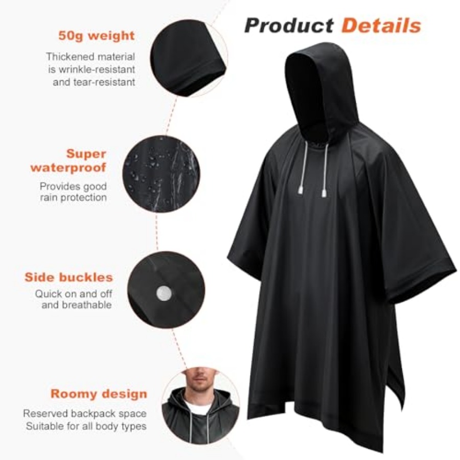 8 Pack Hooded Rain Ponchos for – Emergency Poncho Rain Bewertung und Preis