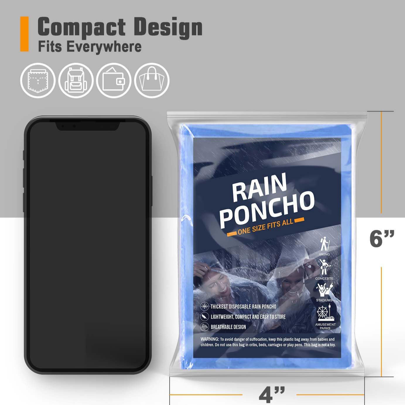 5Pcs Disposable Rain Ponchos f – Emergency Poncho Rain Bewertung und Preis