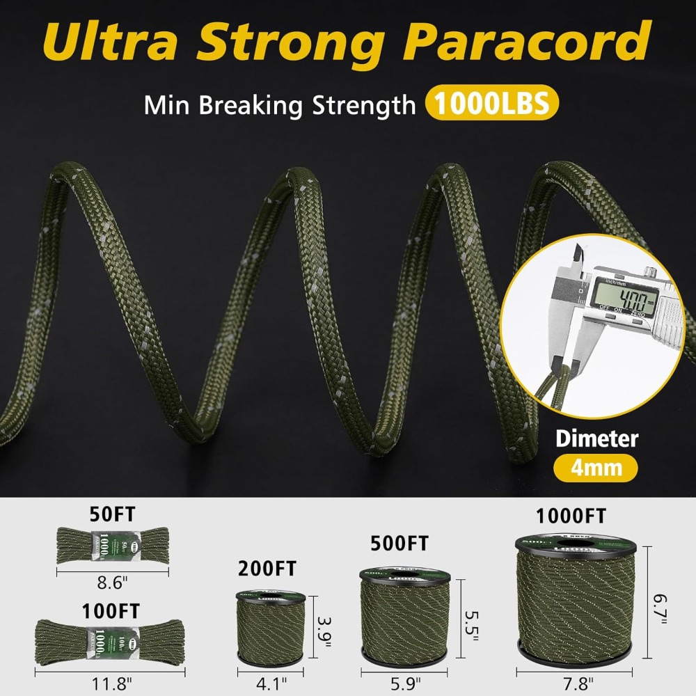 Reflective Paracord 1000lb, 50 – Para Cord 1000Ft Bewertung und Preis