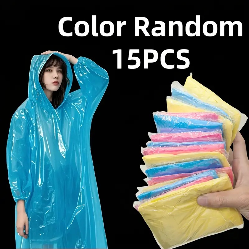15/30Pcs Random Color Disposab – Emergency Poncho Rain Bewertung und Preis