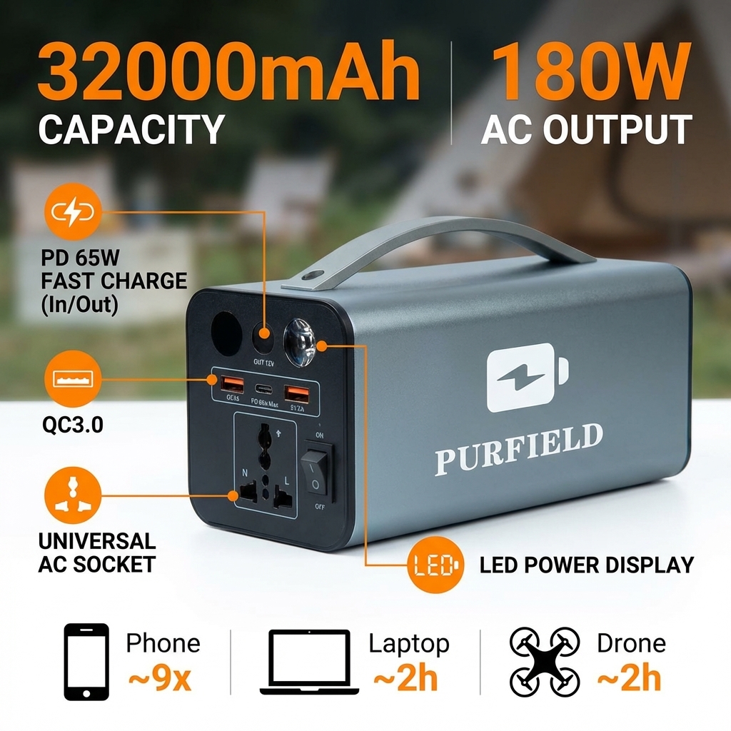 180W Outdoor Power Station 320 – Solar Emergency Charger Bewertung und Preis
