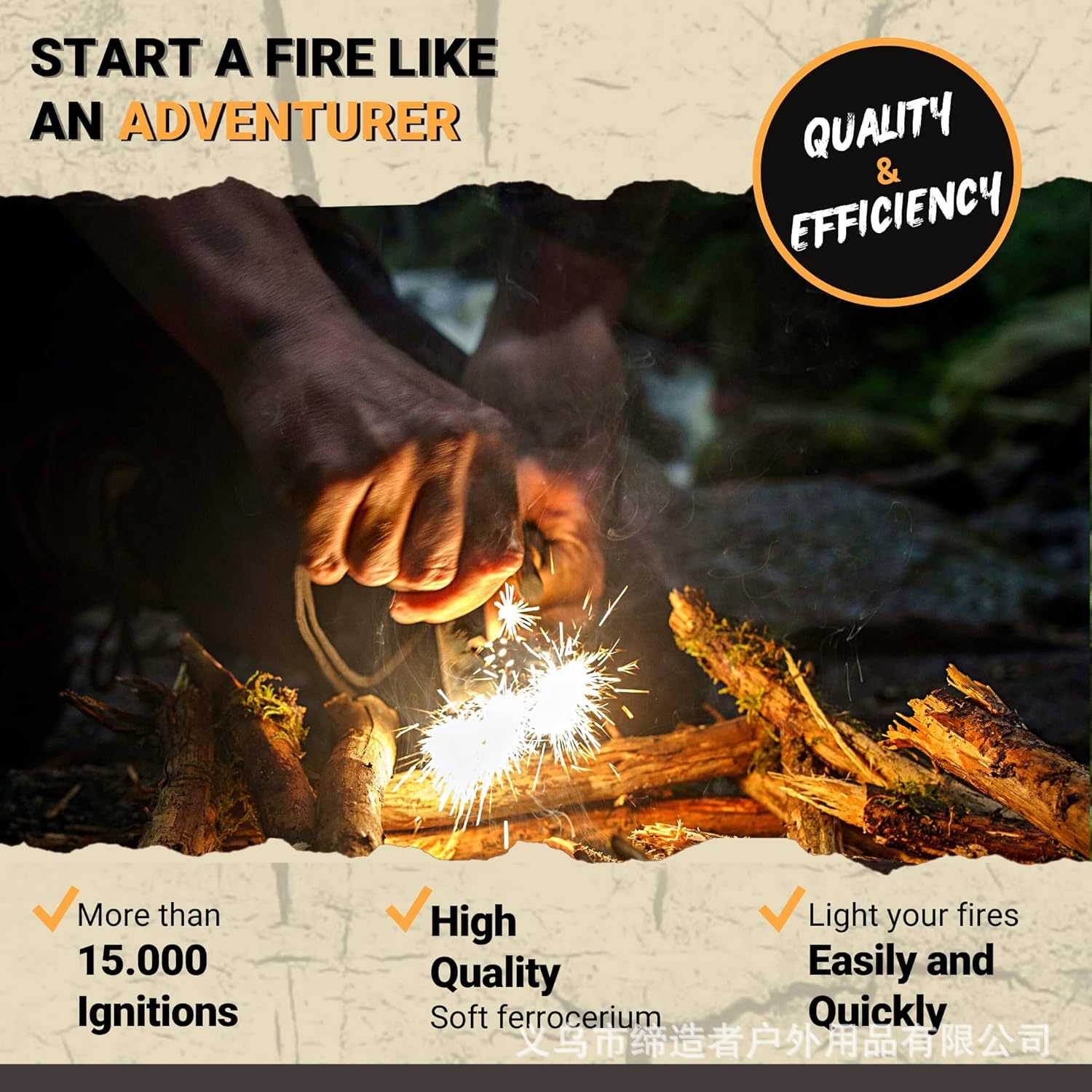 Portable Outdoor Flint and Ste – Magnesium Fire Starter Bewertung und Preis
