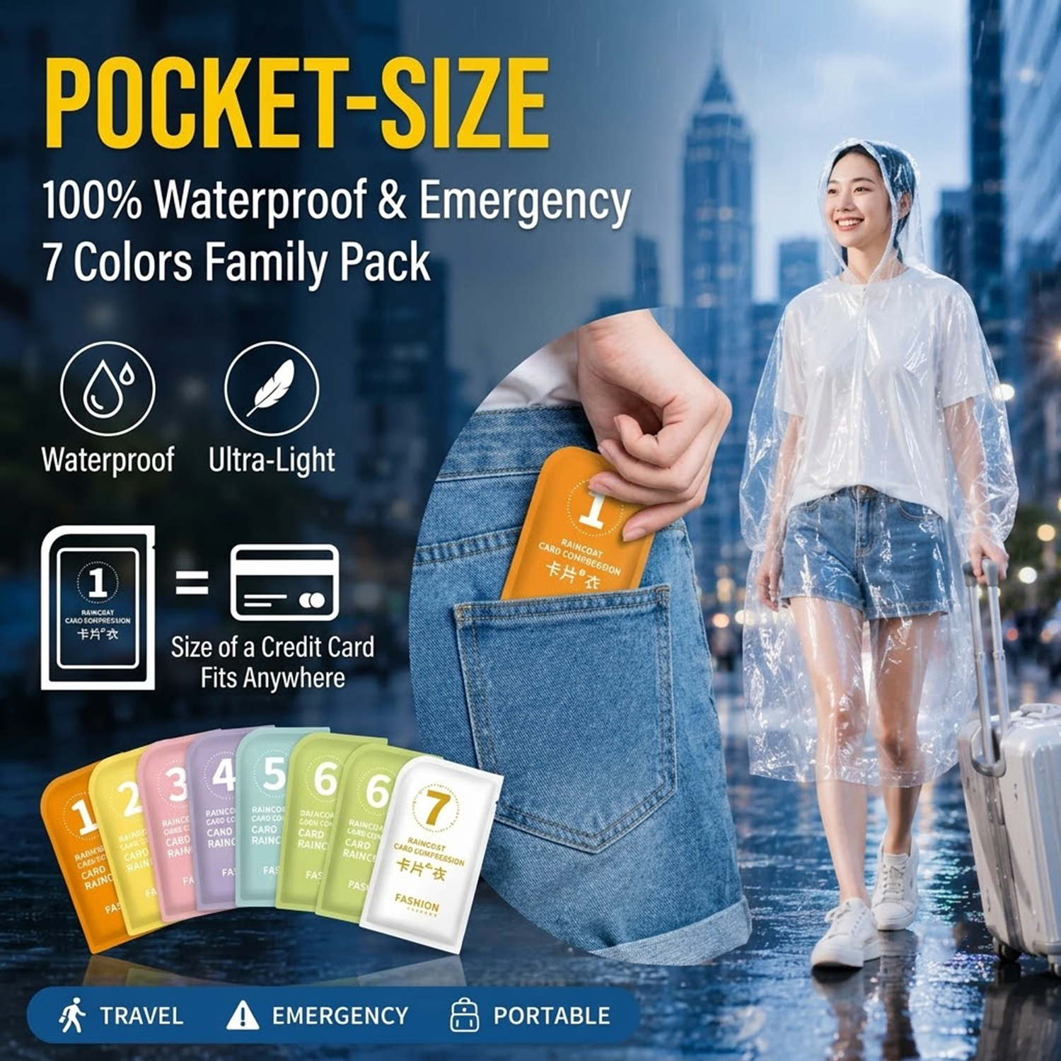 Unisex Portable Card Disposabl – Emergency Poncho Rain Bewertung und Preis