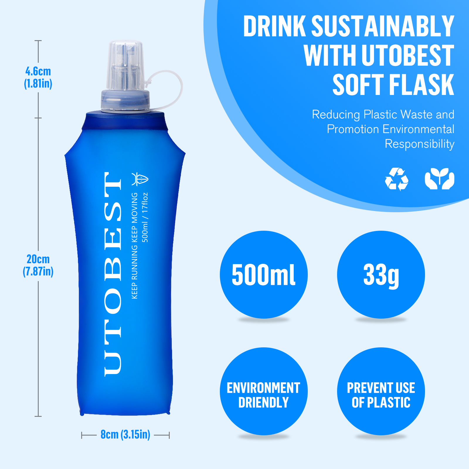 UTOBEST 250ml 350ml 500ml Soft – Water Bag Collapsible Bewertung und Preis