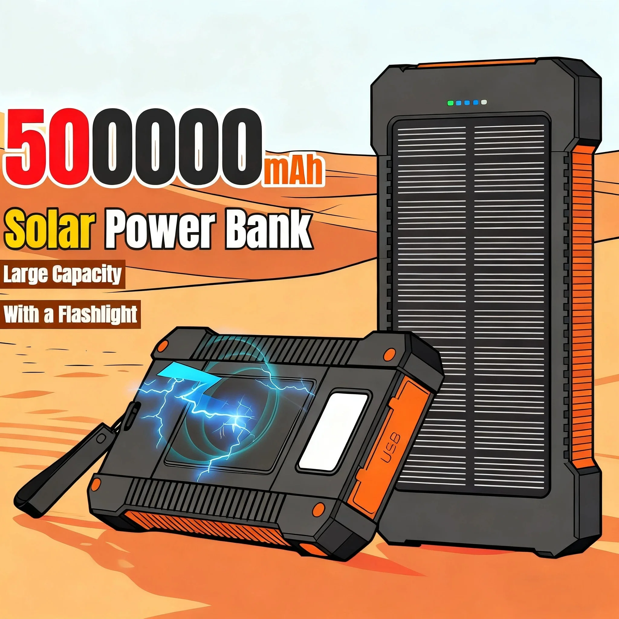 500000mAh Waterproof Outdoor S – Solar Emergency Charger Bewertung und Preis