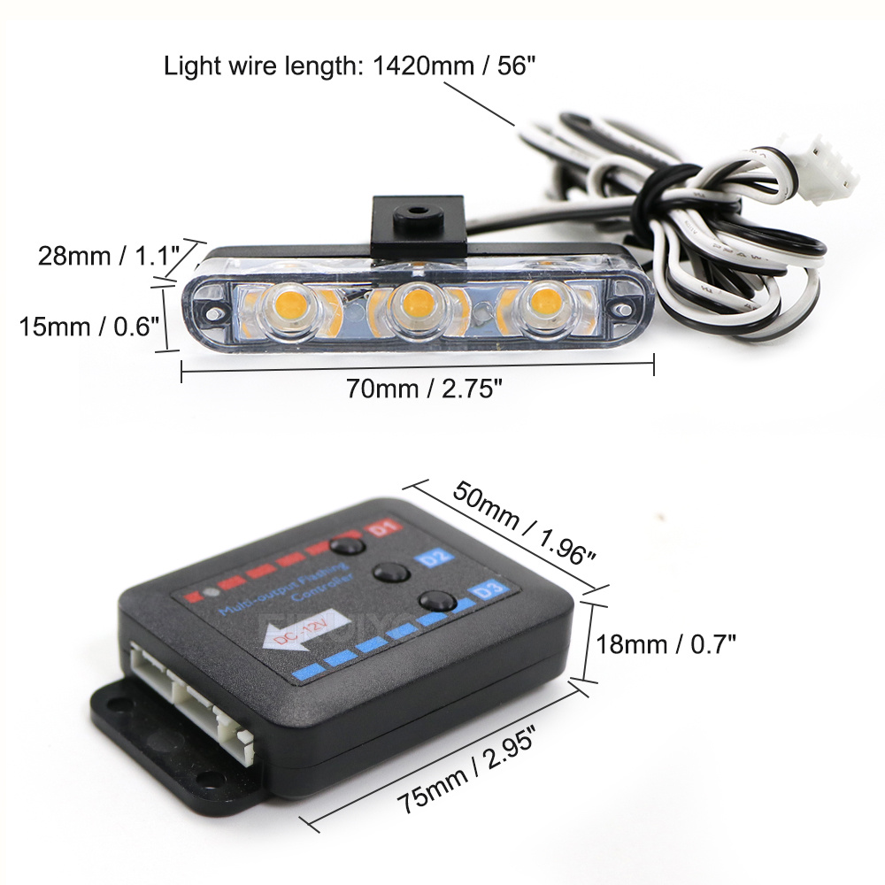 4x 3 LED Grill Car LED Strobe  – Sos Light Strobe Bewertung und Preis